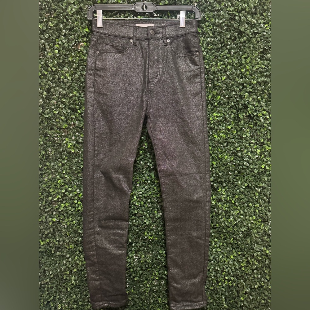 LOFT SHIMMER HIGH RISE SKINNY JEANS - Picture 4 of 13